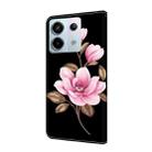 For Redmi Note 13 Pro 5G Fresh Painted Leather Phone Case(Black Flowers) - 3