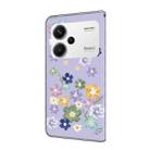 For Redmi Note 13 Pro+ Fresh Painted Leather Phone Case(Purple Floral) - 3