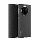 For Huawei Mate X6 Plain Leather Embossed MagSafe Magnetic Phone Leather Case(Black) - 1