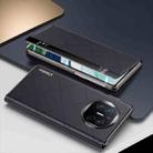 For Huawei Mate X5 Plain Leather Embossed MagSafe Magnetic Phone Leather Case(Black) - 1