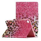 For Samsung Galaxy Tab S6 Lite / P610 Painted Pattern Horizontal Flip Leather Case with Holder(Leopard Powder Sand) - 1