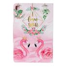 For Samsung Galaxy Tab S6 Lite / P610 Painted Pattern Horizontal Flip Leather Case with Holder(Leaves Flamingo) - 3