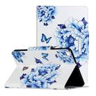 For Samsung Galaxy Tab A 8.0 (2019) / T290 Painted Pattern Horizontal Flip Leather Case with Holder(Blue and White Porcelain Butterfly) - 1