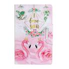 For Samsung Galaxy Tab A 8.4 (2020) / T307 Painted Pattern Horizontal Flip Leather Case with Holder(Leaves Flamingo) - 2