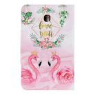 For Samsung Galaxy Tab A 8.0 (2018) / T387 Painted Pattern Horizontal Flip Leather Case with Holder(Leaves Flamingo) - 2