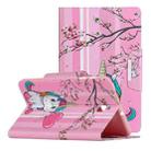 For Samsung Galaxy Tab A 8.0 (2018) / T387 Painted Pattern Horizontal Flip Leather Case with Holder(Sakura Unicorn) - 1