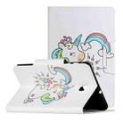 For Samsung Galaxy Tab A 8.0 (2018) / T387 Painted Pattern Horizontal Flip Leather Case with Holder(Sideways Unicorn) - 1