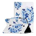 For Samsung Galaxy Tab A 8.0 (2018) / T387 Painted Pattern Horizontal Flip Leather Case with Holder(Blue and White Porcelain Butterfly) - 1