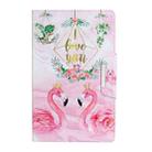 For Samsung Galaxy Tab A 10.1 (2019) / T510 / T515 Painted Pattern Horizontal Flip Leather Case with Holder(Leaves Flamingo) - 1