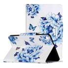For Samsung Galaxy Tab A 10.1 (2019) / T510 / T515 Painted Pattern Horizontal Flip Leather Case with Holder(Blue and White Porcelain Butterfly) - 1