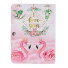 For Samsung Galaxy Tab 4 10.1 / T530 Painted Pattern Horizontal Flip Leather Case with Holder(Leaves Flamingo) - 3