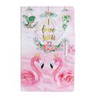For Samsung Galaxy Tab A 9.7 / T550 Painted Pattern Horizontal Flip Leather Case with Holder(Leaves Flamingo) - 2