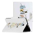 For Samsung Galaxy Tab E 9.6 / T560 Painted Pattern Horizontal Flip Leather Case with Holder(Cat Back View) - 1