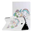 For Samsung Galaxy Tab E 9.6 / T560 Painted Pattern Horizontal Flip Leather Case with Holder(Sideways Unicorn) - 1