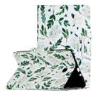 For Samsung Galaxy Tab E 9.6 / T560 Painted Pattern Horizontal Flip Leather Case with Holder(White Flower Leaves) - 1
