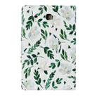 For Samsung Galaxy Tab E 9.6 / T560 Painted Pattern Horizontal Flip Leather Case with Holder(White Flower Leaves) - 3