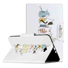 For Samsung Galaxy Tab A 10.1 (2016) / T580 Painted Pattern Horizontal Flip Leather Case with Holder(Cat Back View) - 1