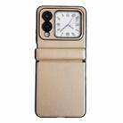 For Huawei nova Flip Integrated Magnetic Axis Solid Color Leather Texture Phone Case(Gold) - 1