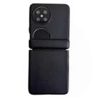 For Huawei P50 Pocket / Pocket 2 Integrated Magnetic Axis Solid Color Leather Texture Phone Case(Black) - 1