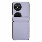 For Huawei P50 Pocket / Pocket 2 Integrated Magnetic Axis Solid Color Leather Texture Phone Case(Purple) - 1