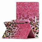 For Samsung Galaxy Tab S6 / T860 Painted Pattern Horizontal Flip Leather Case with Holder(Leopard Powder Sand) - 1