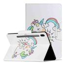 For Samsung Galaxy Tab S6 / T860 Painted Pattern Horizontal Flip Leather Case with Holder(Sideways Unicorn) - 1