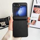 For Samsung Galaxy Z Flip6 Integrated Magnetic Axis Solid Color Leather Texture Phone Case(Black) - 2