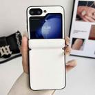 For Samsung Galaxy Z Flip6 Integrated Magnetic Axis Solid Color Leather Texture Phone Case(White) - 2