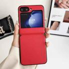 For Samsung Galaxy Z Flip6 Integrated Magnetic Axis Solid Color Leather Texture Phone Case(Red) - 2