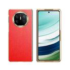 For Huawei Mate X6 Electroplated Litchi Pattern Phone Leather Case with Glass Lens(Red) - 1