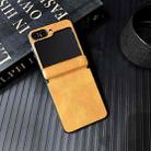 For Samsung Galaxy Z Flip5 Integrated Magnetic Axis Crazy Horse Texture Phone Case(Yellow) - 2