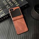 For Samsung Galaxy Z Flip5 Integrated Magnetic Axis Crazy Horse Texture Phone Case(Brown) - 2