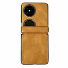 For Huawei nova Flip Integrated Magnetic Axis Crazy Horse Texture Phone Case(Yellow) - 1