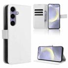 For Samsung Galaxy S24 FE 5G Diamond Texture Leather Phone Case(White) - 1