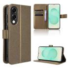 For Samsung Galaxy S25 Edge 5G Diamond Texture Leather Phone Case(Brown) - 1
