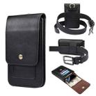 Lambskin Texture Men Phone Universal Double Lattice Waist Bag Leather Case, Size:S(Black) - 1