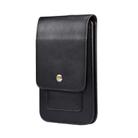 Lambskin Texture Men Phone Universal Double Lattice Waist Bag Leather Case, Size:S(Black) - 1