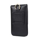 Lambskin Texture Men Phone Universal Double Lattice Waist Bag Leather Case, Size:S(Black) - 3
