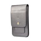 Lambskin Texture Men Phone Universal Double Lattice Waist Bag Leather Case, Size:S(Grey) - 1