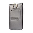 Lambskin Texture Men Phone Universal Double Lattice Waist Bag Leather Case, Size:S(Grey) - 3