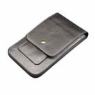 Lambskin Texture Men Phone Universal Double Lattice Waist Bag Leather Case, Size:S(Grey) - 4