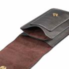 Lambskin Texture Men Phone Universal Double Lattice Waist Bag Leather Case, Size:S(Grey) - 6