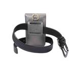Lambskin Texture Men Phone Universal Double Lattice Waist Bag Leather Case, Size:S(Grey) - 7