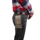 Lambskin Texture Men Phone Universal Double Lattice Waist Bag Leather Case, Size:S(Grey) - 10