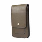 Lambskin Texture Men Phone Universal Double Lattice Waist Bag Leather Case, Size:S(Green) - 1