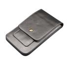Lambskin Texture Men Phone Universal Double Lattice Waist Bag Leather Case, Size:L(Grey) - 3