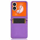 For Infinix Zero Flip Diamond Texture Leather Phone Case(Purple) - 3