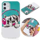 For iPhone 12 mini Luminous TPU Soft Protective Case(Headset Dog) - 1