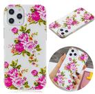 For iPhone 12 / 12 Pro Luminous TPU Soft Protective Case(Rose Flower) - 1