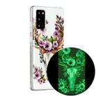 For Samsung Galaxy Note20 Luminous TPU Soft Protective Case(Flower Deer) - 1